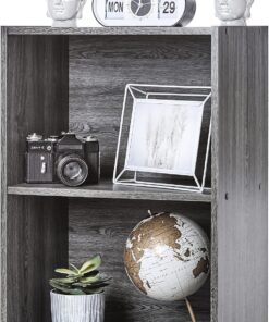 Iris Ohyama Estantería Moderna de Madera de 2 Niveles, 40cm Ancho, mesita de Noche, Gris, Exposición, Modular, Almacenamiento, para Sala de Estar, Habitación, Oficina, Librería, Montaje Fácil, CX-2