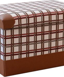 Banco de Almacenamiento de Entrada Taburete de Almacenamiento de Cuero Plegable Taburete de pie Taburete de Almacenamiento Otomanas Caja de Almacenamiento de Juguetes Taburete de a