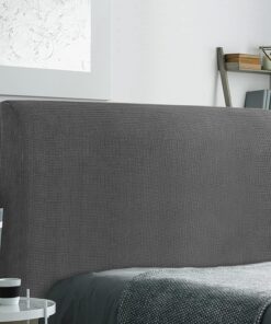 TIANSHU Funda Cabecero Cama EláSticas, Protector de Cabecero, Funda Cabecero de Cama Tejidos EláSticos para DecoracióN de Dormitorio (Longitud 180 cm-205 cm, Gris)