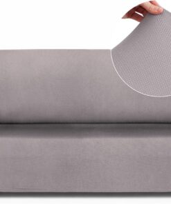 Textilhome Funda Sofá Elástica TEIDE 1 Plaza Ajustable Protector Grisclaro | Ajuste elástico perfecto para sofá de 1 plaza 70 a 120 cm. Incluye espumas antideslizantes para mayor fijación.