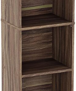 Vida Designs Estantería Oxford de 5 Niveles, estantería de Madera de Nogal para Oficina, Sala de Estar