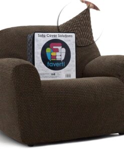 FAVERTI® Funda Sillón Super Elástica 1 Plaza de 70 a 110 cm | Modelo NOVELE | Ante | Funda Universal Ideal para Cualquier Forma de sillón | Protector de Calidad Tejido Jacquard Tacto algodón