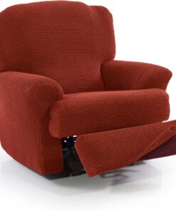 FAVERTI® Funda Super Elástica Sillón Relax de 70 a 90cm | Modelo NOVELE | Caldera | Funda sillón reclinable pies Separados | Protector de Calidad de Tejido Jacquard Tacto algodón