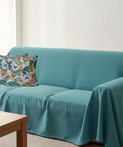 Funda para sofá de 3 plazas de 250 x 290 cm con 2 fundas de cojín, funda antiarañazos para sofá y sillón, no necesita planchado, con 2 fundas digitales, fabricada en Italia (verde cactus)