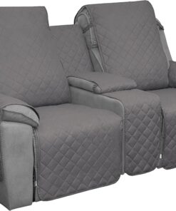 Easy-Going Funda de sofá biplaza reclinable con Consola, Funda de sofá Reversible para Sala de Estar, Funda de sofá Dividida para Cada Asiento con Correas elásticas para niños, Perros, Mascotas (2 | Funda de sofá para perros, resistente al agua, diseño dividido por asiento