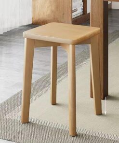 Taburetes de bar modernos apilables de madera con cojín suave para espacios pequeños, juego de 18 unidades, ideal para comedor, tocador, baño, 31 x 31 x 45 cm, color negro