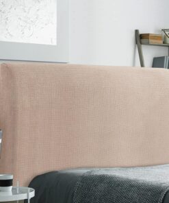 TIANSHU Funda Cabecero Cama EláSticas, Protector de Cabecero, Funda Cabecero de Cama Tejidos EláSticos para DecoracióN de Dormitorio (Longitud 140 cm-165 cm, Arena)