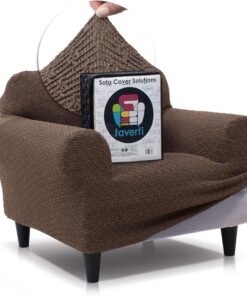 FAVERTI® Funda Sillón Premium 1 Plaza - Funda de Tejido Súper Elástico para Sillones de 70 a 100cm | Modelo BOCAIRENT | Ante | Funda Sillón Súper Ajustable | Protector Sillón Elegante Tacto Algodón