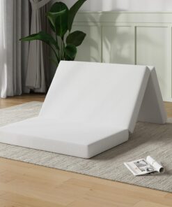 Novilla Colchón Plegable 10 cm, Cama Supletoria de 3 Piezas con Espuma Alta Densidad, Funda Lavable y Transpirable, Ideal para Invitados, Camping y Viajes (60x190 cm) | Funda de Colchón Extraíble, Lavable a Máquina, Cómoda y Transpirable, que se Adapta a las Curvas del Cuerpo