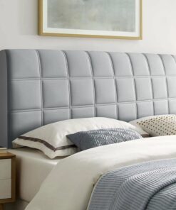 Funda para Cabecero de Cama Cuadradas Fundas Cabecero Cama Acolchada Suave Funda Grueso para Dormitorio Cabeceros Gris Claro 210cm