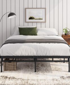 Zinus Justin - Cama de 140 x 200 cm - Altura 36 cm con Espacio de Almacenamiento Debajo de la Cama - Plataforma de Metal - Negro