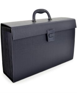 Rapesco 1555 Maletín Expandible tipo Acordeón, 19 Secciones, A4+ | Organizador Negro