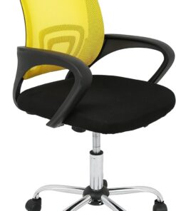 La Silla Española Ribadeo Silla de Oficina sin Reposacabezas, Poliéster y Rejilla, amarillo, 53.5x57x98 cm