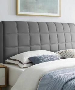 Funda para Cabecero de Cama Cuadradas Fundas Cabecero Cama Acolchada Suave Funda Grueso para Dormitorio Cabeceros Gris Oscuro 120cm