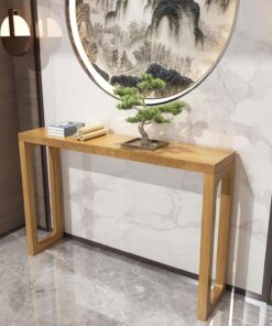 Consola recibidor estrecha de Madera Maciza, mesa consola detrás del sofá | Estante abierto, estilo de lujo, mesa auxiliar para pasillo, salón, dormitorio y entrada(B,31.5x11.8x33.4in)