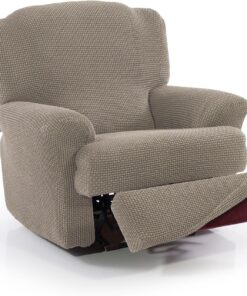 FAVERTI® Funda Super Elástica Sillón Relax de 70 a 90cm | Modelo NOVELE | Lino | Funda sillón reclinable pies Separados | Protector de Calidad de Tejido Jacquard Tacto algodón