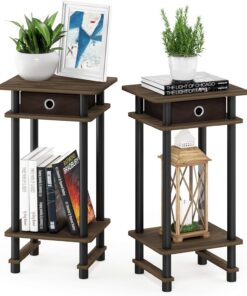 Furinno Mesa Auxiliar Nuez Columbia/Negro