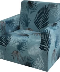 Comart - Funda Sillón Fashion - Elástica - 1 Plaza - Hojas Azules