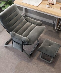 Silla Perezosa con Otomano Y Reposabrazos, Sillón Plegable Moderno, Sofá Reclinable Silla De Ocio con Reposapiés para Sala De Estar, Dormitorio, Oficina,B