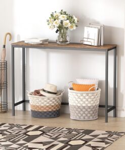 Lifewit Consola Recibidor 100 cm, Mueble Entrada Recibidor con Estructura Metálica, Consola Entrada para Pasillo Despacho, Mesa, Dormitorio, Marrón Rústico