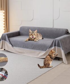 Loiion Protector Sofa Gatos Arañazo, Funda Sofá 2 Plazas, Funda Impermeable Sillón, Rascador Felinos Canapé, Protector Sofa para Gatos Arañazo y Perros Mascotas, Antideslizante Gris 300x230cm | Funda para sofá impermeable, antideslizante, antideslizante, funda de sofá para mascotas, niños, gatos, perros