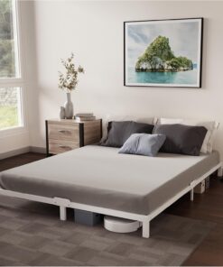 Dreamzie Cama de Metal 180x200 con Somier Blanco - Altura de 25 cm - Somier 180x200 con Patas
