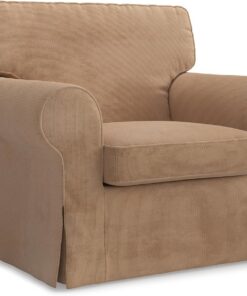 Masters of Covers Funda de sillón Ektorp, Pana Beige | Compatible con sillón Ektorp 104 x 88 x 88 cm. Solo funda, sillón no incluido. Tejido de pana.