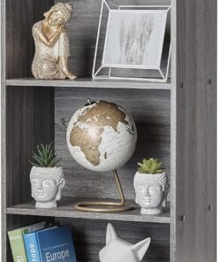 Iris Ohyama Estantería Moderna de Madera de 3 Niveles, 40cm Ancho, Gris, Exposición, Modular, Almacenamiento, para Sala de Estar, Habitación, Oficina, Espacio Ahorrado, Librería, Montaje Fácil, CX-3