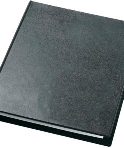 VELOFLEX - Carpeta de anillas Exclusiv A3, vertical, 4 anillas, negro | Lámina con textura de cuero, capacidad de 30 mm, bolsillo interior, para unas 300 hojas