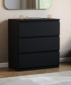 Vida Designs Denver - Cajonera para cajones, Color Negro, 3 Drawer