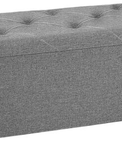 Sweetcrispy Banco con Espacio de Almacenamiento, baúl Plegable, 110 x 38 x 38 cm, Caja de Almacenamiento con Tapa como Taburete y reposapiés, soporta hasta 300 kg, para salón, Dormitorio, Pasillo