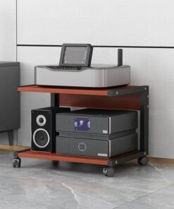 Mueble Equipo Hifi,Soporte Altavoz,Mueble Tocadiscos,Soporte para Medios Audiovisuales con Ruedas,Estanterías de Audio y Video de 2 niveles,Equipos Música Consola,para Sala de Estar y Sala de Juegos(T