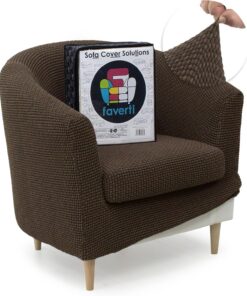 FAVERTI® Funda Super Elástica de Sillón Club con Funda de Asiento, Compatible con los sillones de IKEA TULLSTA y BAKLA | Modelo NOVELE | Ante | Tejido Jacquard de Calidad Tacto Algodón