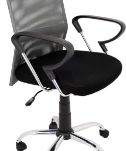 La Silla Española Salamanca Silla de Oficina sin Reposacabezas, Poliéster y Rejilla, Gris, 51.5 x 113 x 63.5 cm