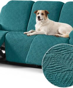 Timeles Fundas para sofá reclinable, fundas de sofá reclinable para sofá de 3 cojines, elásticas, suaves, lavables (tres plazas, verde esmeralda)