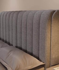 Funda de Cabecera | Protector Acolchado para Cabecero de Cama en Tejido Algodón-Lino, Elástico y Antipolvo | Cubierta Todo Incluido para Medidas 150 160 180 cm de Ancho(Gray,180 * 60cm)