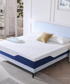 Hiimgo Colchón doble pequeño mediano de espuma viscoelástica de 120 x 190 x 25 cm | Funda de punto tallada, alivio de presión, alivio del dolor de espalda