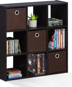 Furinno Simplistic Estantes de Almacenamiento, Madera, Nogal Oscuro, Talla única