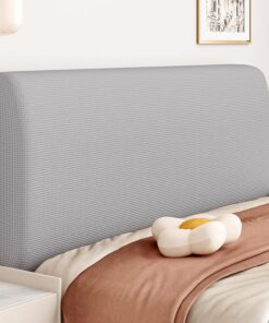 Funda para Cabecero de Cama Elástico Fundas Cabecero Cama Forma de Grano de Maíz Protector de Funda Antipolvo para Cabeceros Gris Claro 150cm