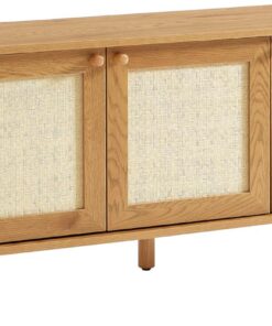 BAÏTA - Mueble para TV Haida (120 cm), diseño de Roble y ratán