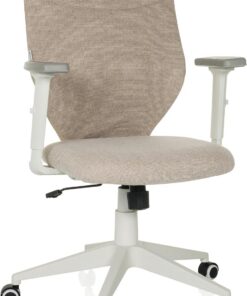hjh OFFICE Silla ergonómica de Oficina para el hogar COSIO II Silla giratoria de Oficina, reposabrazos Regulables en Altura y Apoyo Lumbar, Beige