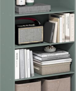 Furinno PASIR Estantería De 4 Niveles Abierto 9,4x23,6x41,7 para Salón Dormitorio Oficina Verde Salvia