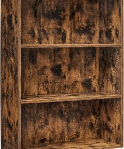 VASAGLE Custos Colección - Librería de 3 Niveles, Estantería de Libros, Organizador con Compartimentos, Estantes Abiertos y Ajustables, para Sala de Estar, Dormitorio, Marrón Rústico LBC163X01