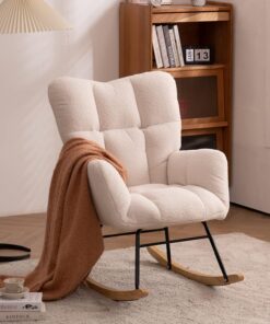 Sillón reclinable tapizado en PU de Lujo con reposapiés otomano de 5 Puntos para Sala de Estar y Dormitorio, Color Negro