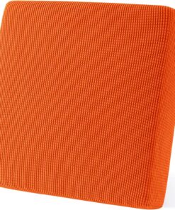 SUBRTEX Funda de cojín elástica para sofá biplaza de Caravana, Funda de cojín elástica y Duradera de Elastano para sofá de Repuesto en Sala de Estar, pequeña, Color Naranja Brillante