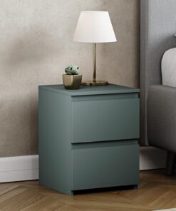 Vida Designs Denver - Mesita de noche con 2 cajones (verde jaspe)