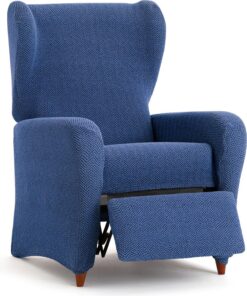 ECOMMERC3 | Funda Bielástica para Sillón Relax Súper Elástico – Funda Sillón Relax Color Azul Adaptable, Transpirable y Fácil de Colocar con Espumas de Sujeción y Gomas