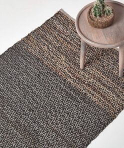 Homescapes – Recy Celt Piel Mano gewebter Alfombra con Espiga Gris, Gris, 90 x 150 cm