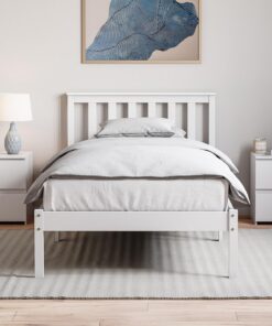 Vida Designs Milan - Cama Individual de Madera, pies Bajos, colchón de Espuma viscoelástica de Gel y muelles ensacados, Individual