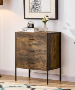 Vida Designs Cómoda, ingeniería, Madera Oscura, 3 cajones